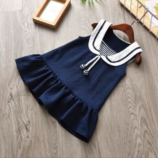 Áo váy 3 lỗ thủy thủ bé gái