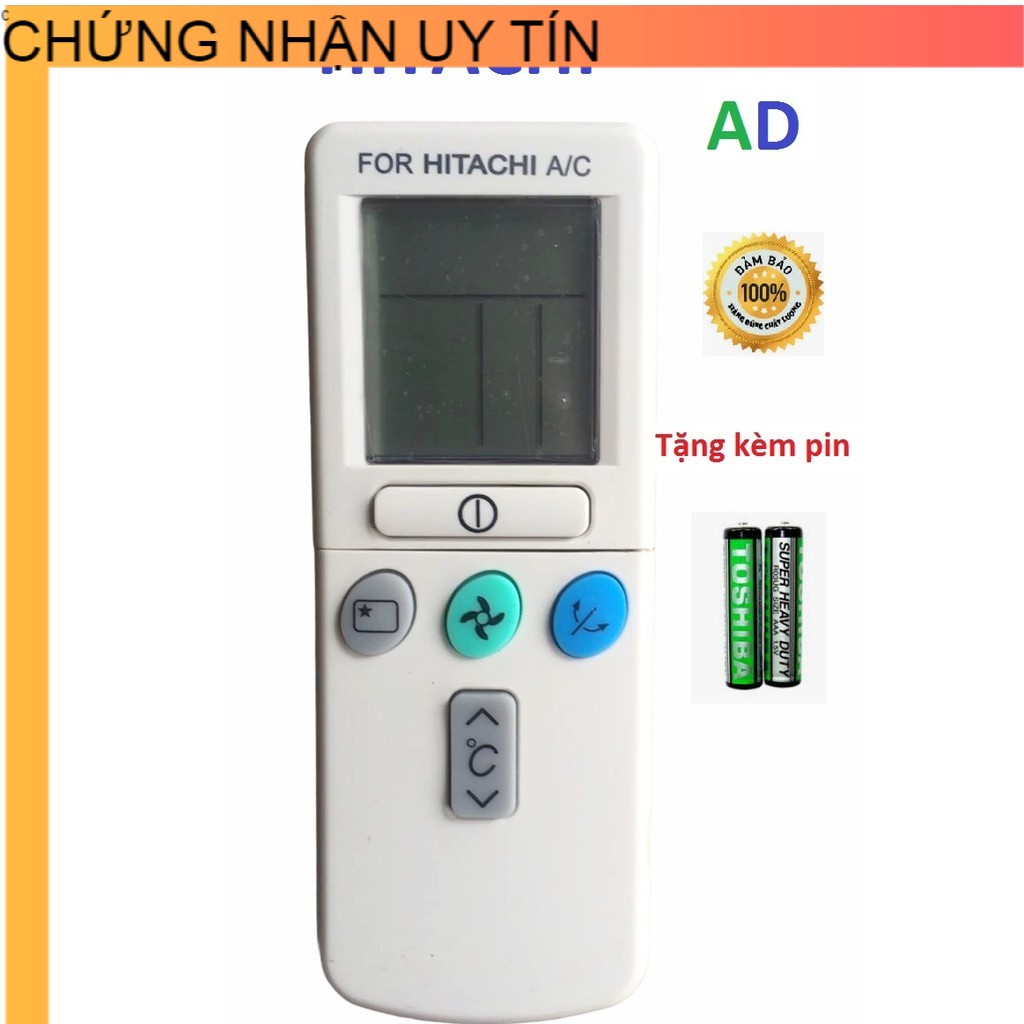 Remote Điều khiển điều hòa Hitachi RAR-3U3 .Bảo hành 6 tháng .Tặng pin AA - Điều khiển điều hòa HITACHI 2 NÚT XANH