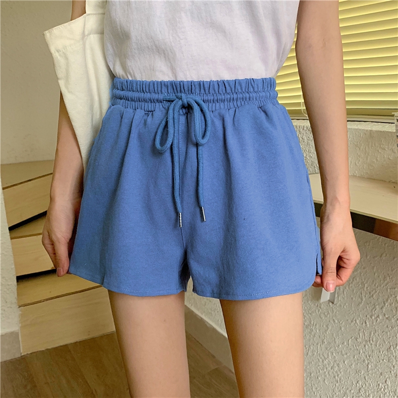 Quần Đùi Thể Thao Ống Rộng Lưng Cao Thời Trang Mùa Hè Cho Nữ