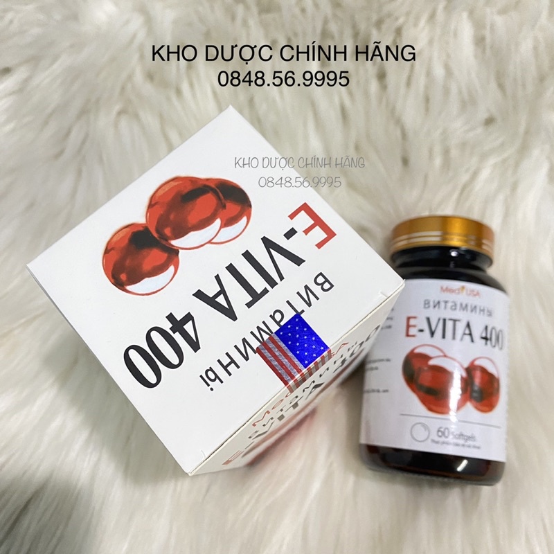 Vitamin E đỏ E Vita 400 với chiết xuất lô hội lọ 60 viên - Làm đẹp da, hỗ trợ giảm nám da, sạm da, làm chậm lão hoá da