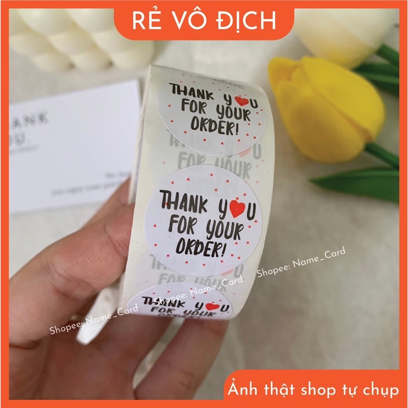 Sticker cảm ơn khách hàng D.01,  kích thước 2,5cm