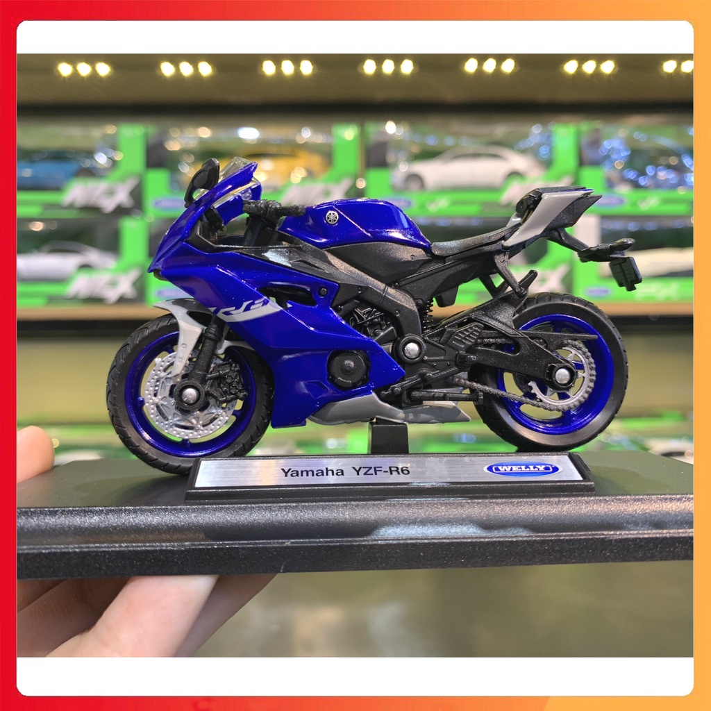 MÔ HÌNH XE YAMAHA R6 2020 TỈ LỆ 1:18 WELLY