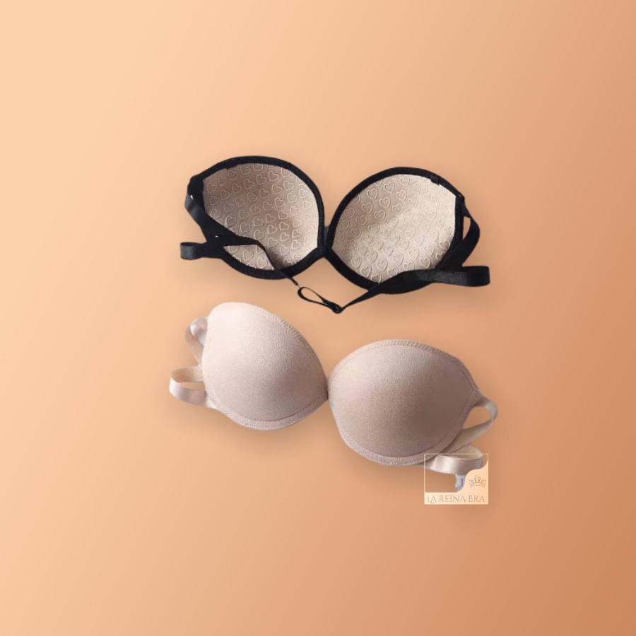 ÁO CUP ngực LA REINA BRA - LRCN003 dây mảnh có gọng nâng ngực kèm dây trong suốt - 2 màu đen, da
