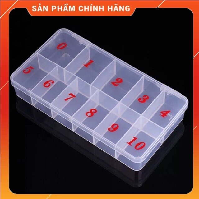 Hộp đựng móng, đựng đồ Charm, đá 11 ô có đánh số thứ tự, khay nhựa đựng phụ kiện Thiên Di Nail