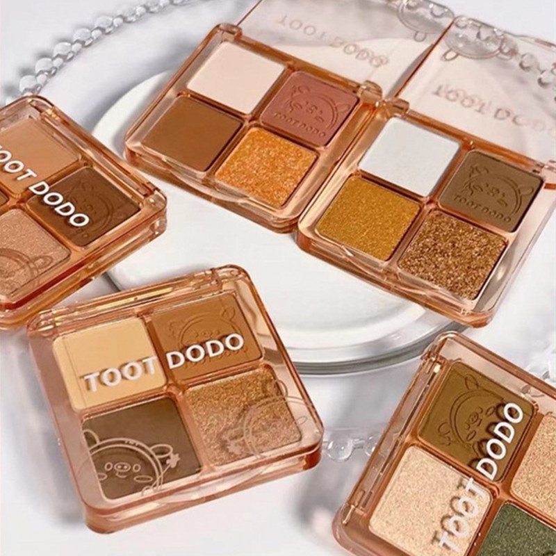 Bảng Phấn Mắt 4 Màu Sắc Hiệu Ứng Lì / Ánh Ngọc Trai Chống Nước Chống Mồ Hôi Bền Màu Dài Lâu