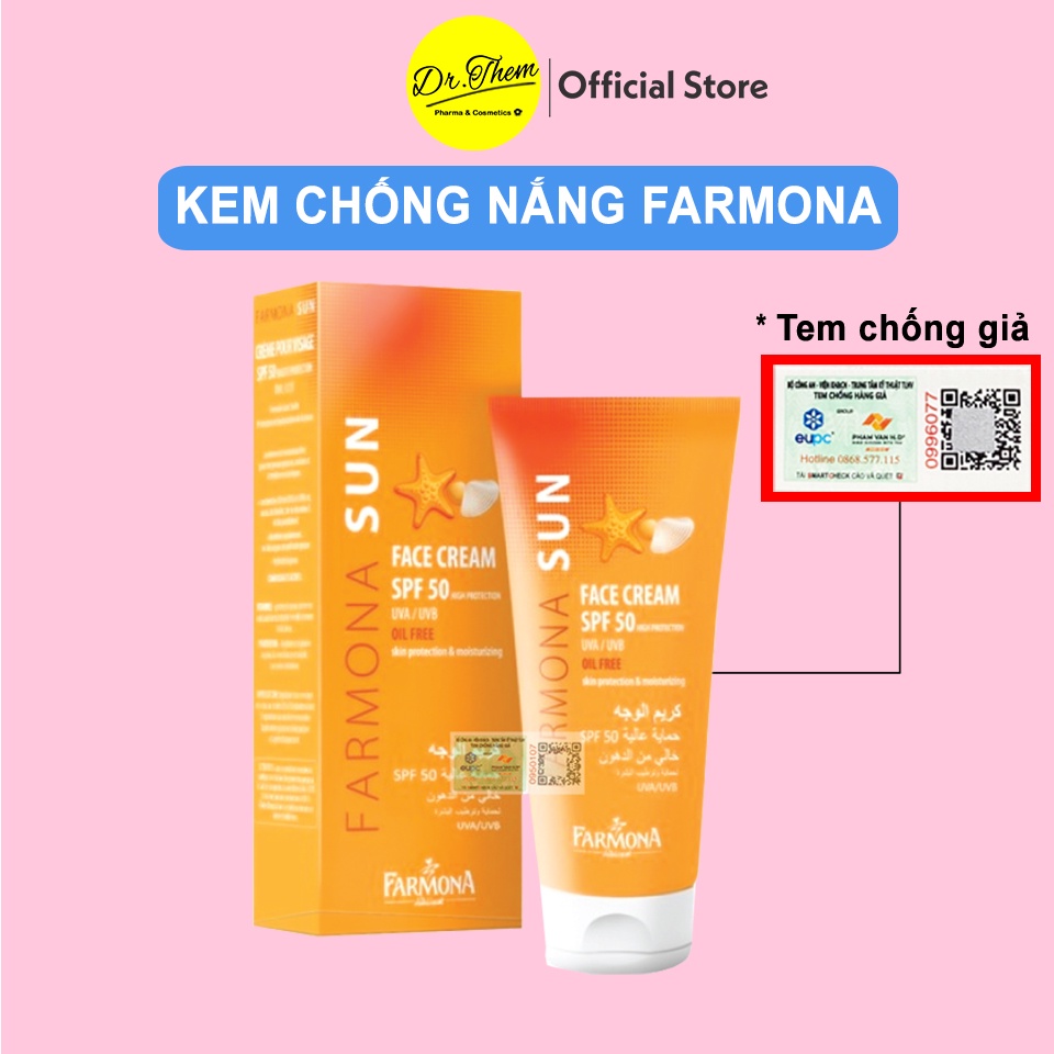 Kem Chống Nắng Farmona Sun Face Cream Oil Free Spf50 Cho Da Dầu Mụn 50ml, Không Chứa Dầu Cho Da Mặt spf 50