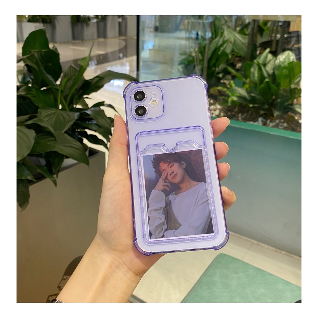 Ốp lưng Iphone 14 promax , 13pro , 13, 12promax, 12pro, 12, 11promax, 11pro, 11, Xr, Xsmax, Xs, X  đẹp có ngăn VÍ TRONG SUỐT chống sốc dày dặn, cạnh vuông bảo vệ cam atm đựng thẻ ảnh