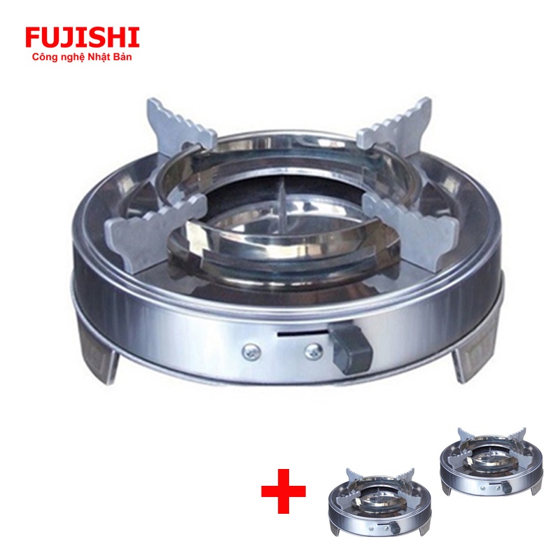 COMBO 3 cái Bếp cồn inox FUJISHI bếp lẩu cồn tròn mini - { HỎA TỐC } - Hàng Chính hãng