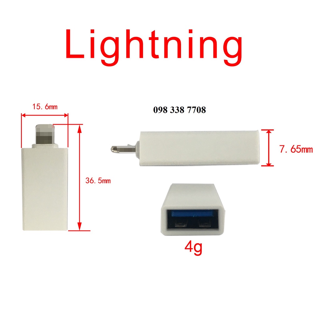 Đầu chuyển cổng Micro, Type C, Lightning sang cổng USB, cáp OTG cho điện thoại, máy tính, chuột, bàn phím, máy ảnh...