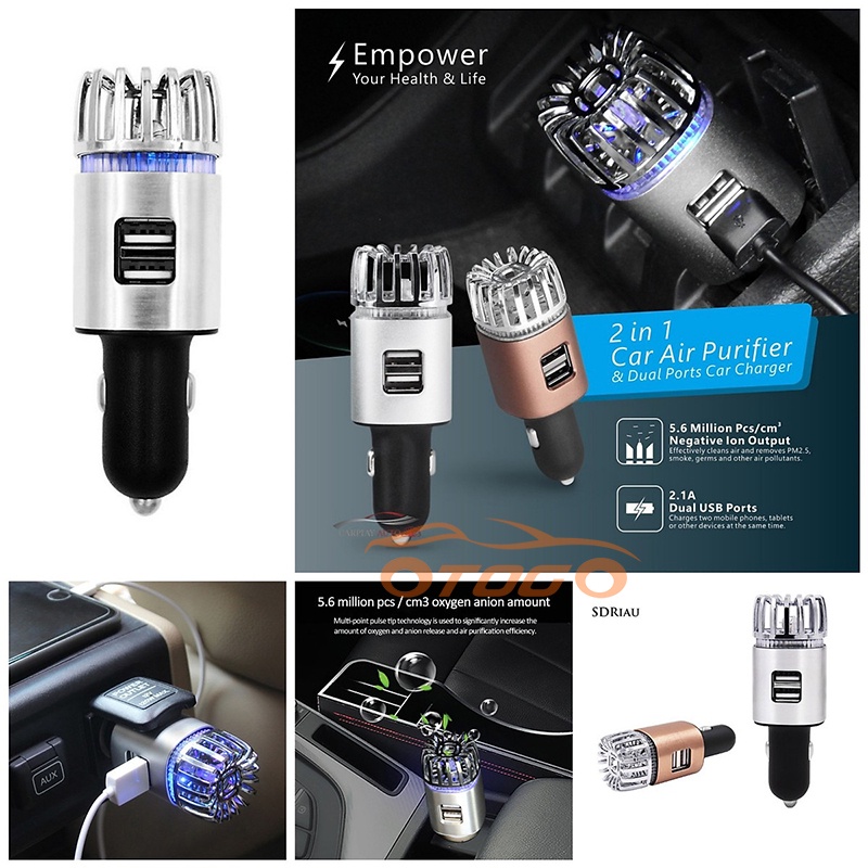 Máy lọc không khí tạo ion âm xe hơi , Máy lọc không khí IONKINI USA dạng Tẩu sạc Ô tô