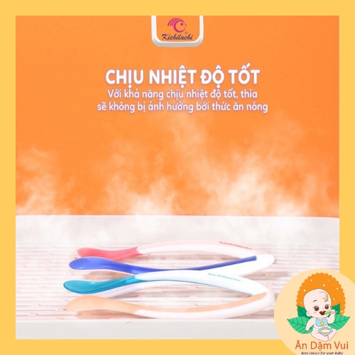 Thìa muỗng báo nóng Kichi lachi cho bé tập ăn cháo, ăn dặm, đầu mềm dễ xúc SAMI KIDS