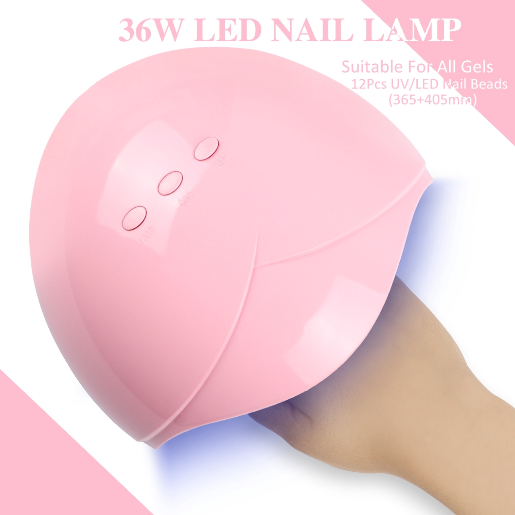 Bộ đèn led Uv 36w hong khô sơn móng tay /gel sơn móng với 10 màu/dung dịch ngâm móng 7ml/đá trang trí chuyên dụng