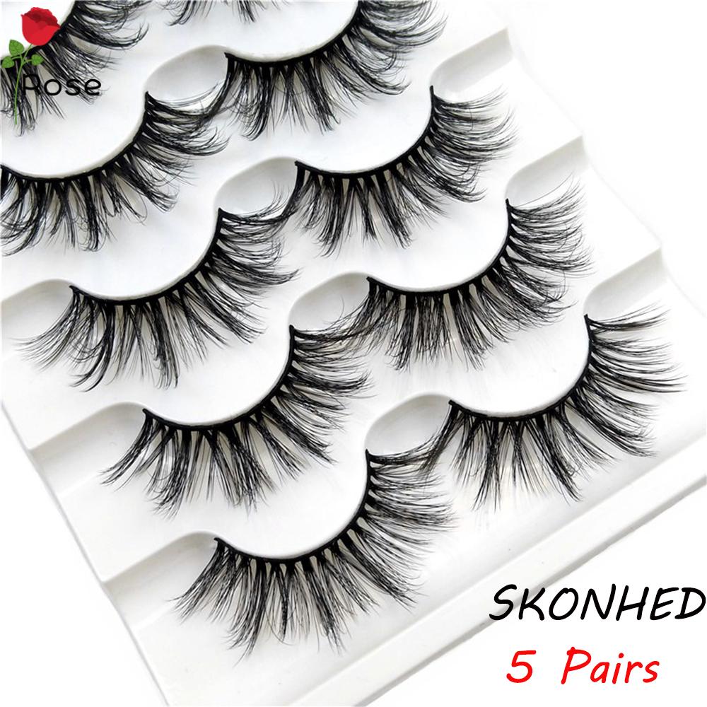 Set 5 cặp lông mi giả SKONHED trang điểm tự nhiên thời trang cho nữ