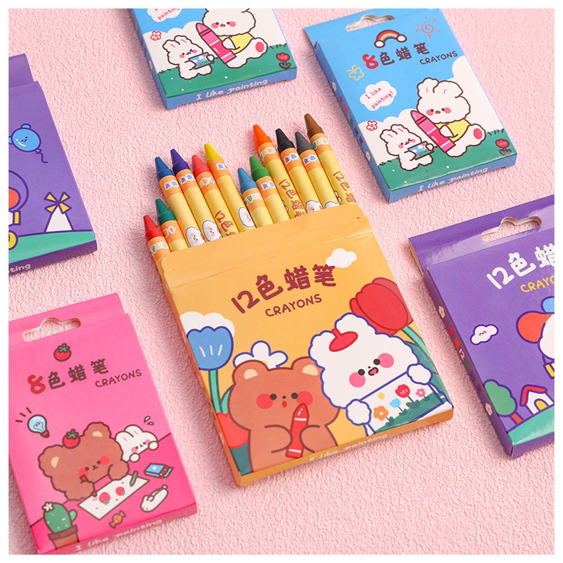 Set 12 Bút Sáp Màu Sắc Đa Dạng Cho Bé
