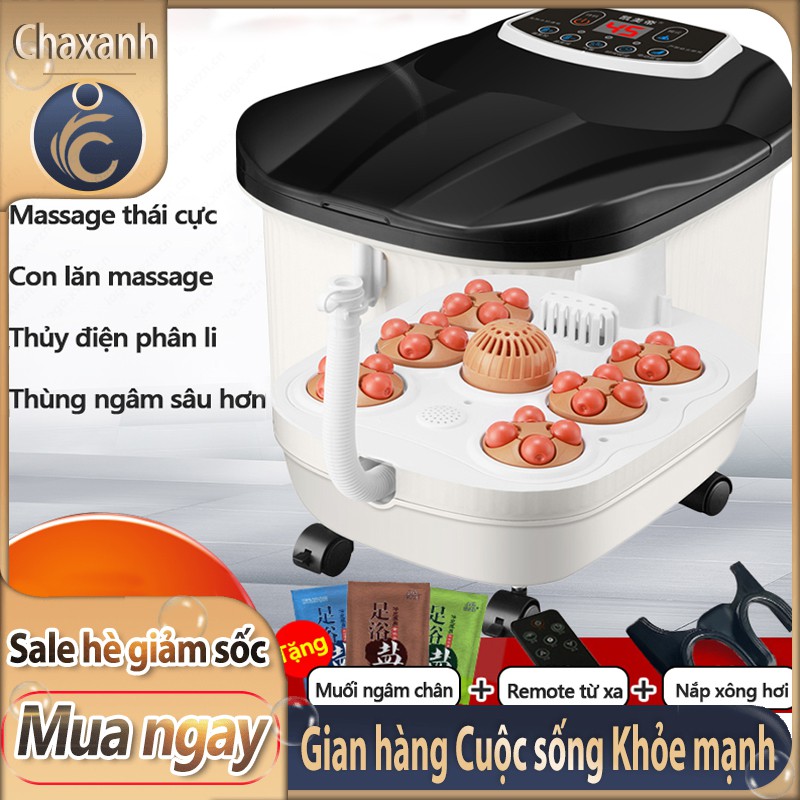 Máy massage ngâm chân hiệu KAIMEIDI cân bằng nhiệt con lăn ấn bóp điều khiển từ xa FU211