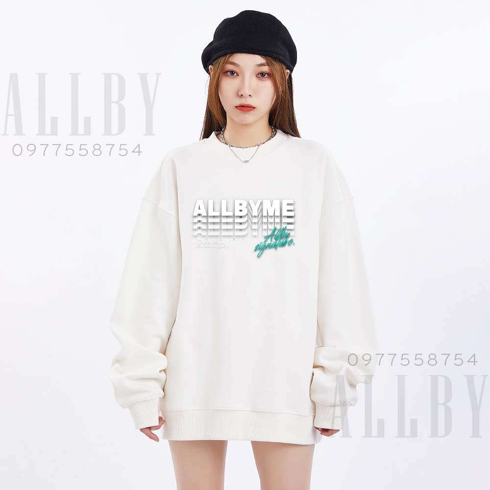 Áo sweater nam nữ form rộng Allby Me , áo hoodie nỉ nam nữ unisex da cá đen trắng | BigBuy360 - bigbuy360.vn