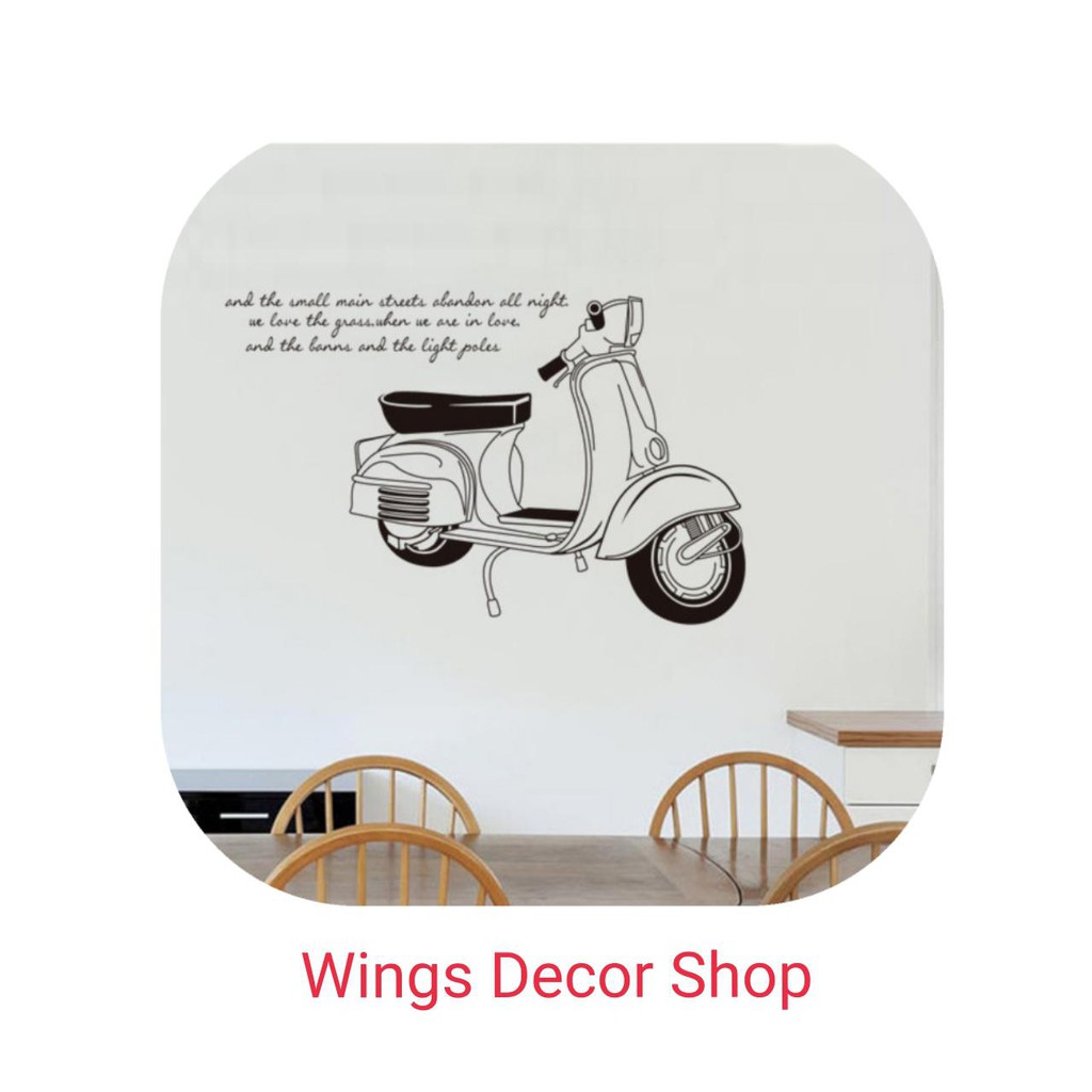 Decal dán tường Xe Vespa