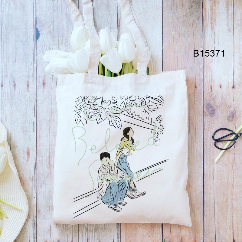 Túi tote canvas In Hình k - Rama kdrama Thời Trang Mùa Hè Cho Học Sinh
