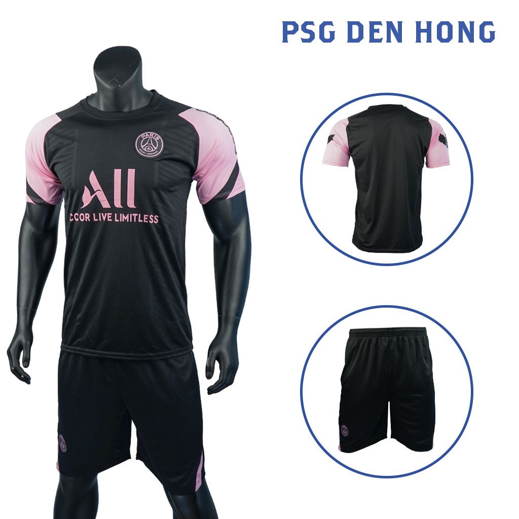 ÁO BÓNG ĐÁ CLB PSG (ĐEN HỒNG) - IN THEO YÊU CẦU - BỘ QUẦN ÁO CLB PSG - PARIS SAINT GERMAIN