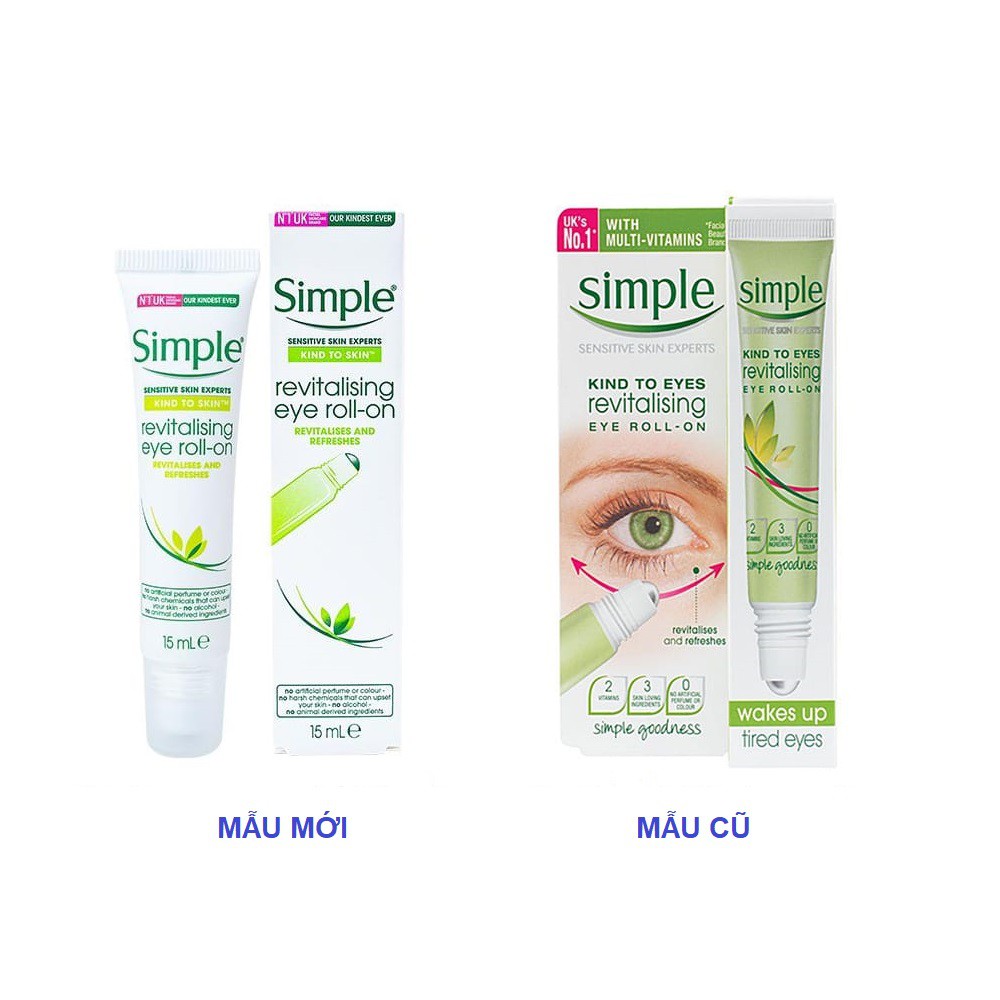 Lăn Dưỡng Mắt Simple Kind To Skin Revitalising Eye Roll-On 15ml | BigBuy360 - bigbuy360.vn