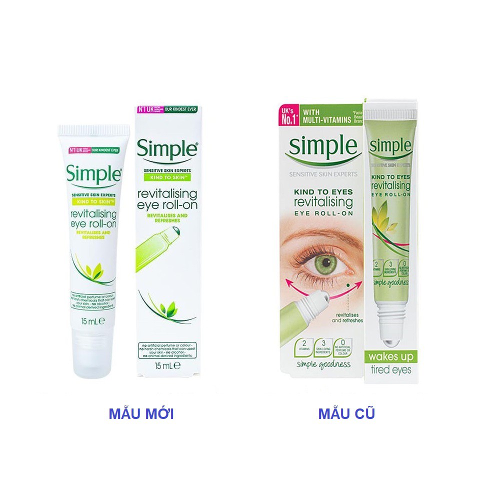 Lăn Dưỡng Mắt Simple Kind To Skin Revitalising Eye Roll-On 15ml