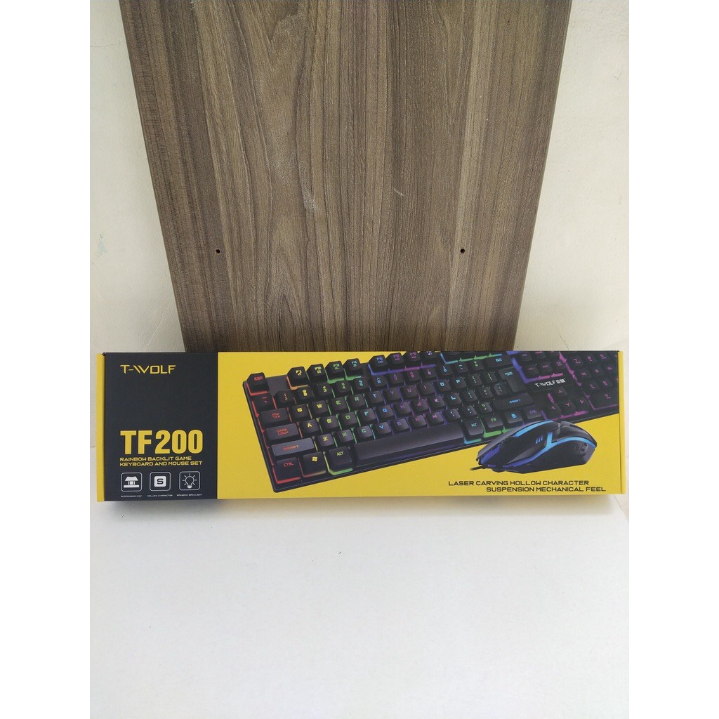 Bàn phím Gaming, Keyboard T-WOLF TF-20 Led 7 màu USB, thiết kế tính tế, siêu nhạy, bảo hành 12 tháng