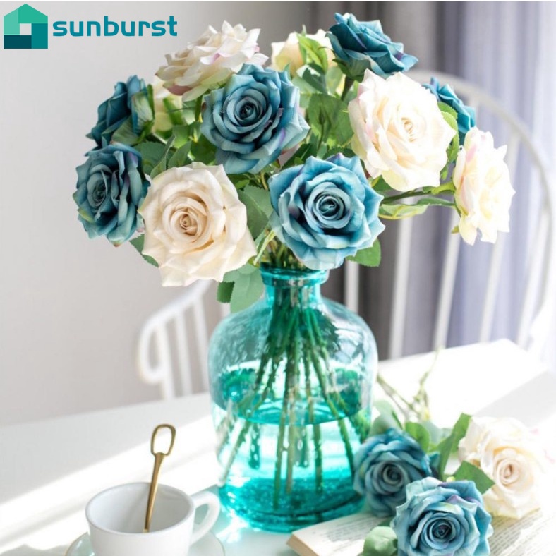 Bó Hoa Hồng Nhân Tạo Bằng Lụa Nhiều Màu Phong Cách Cổ Điển Dành Cho Trang Trí Nhà Cửa/ Văn Phòng/ Tiệc Cưới DIY