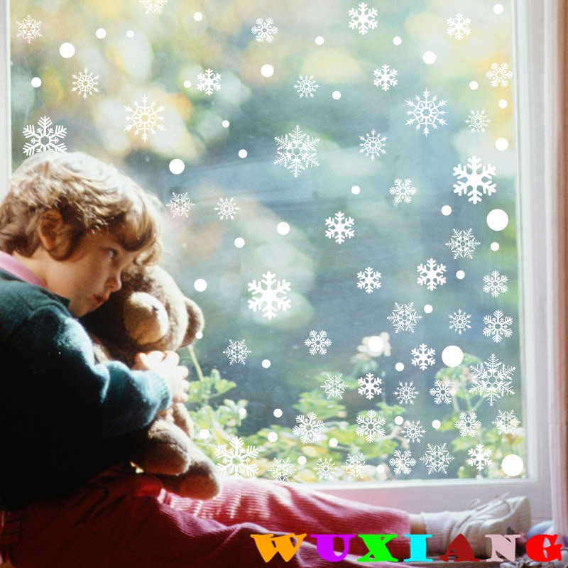 Miếng Dán Cố Định Cửa Kính Hình Bông Tuyết Trang Trí Giáng Sinh Năm Mới