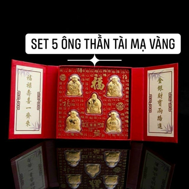 Set 5 Ông Thần tài NGŨ PHÚC LÂM MÔN (loại hộp sang trọng làm quà tặng độc đáo)