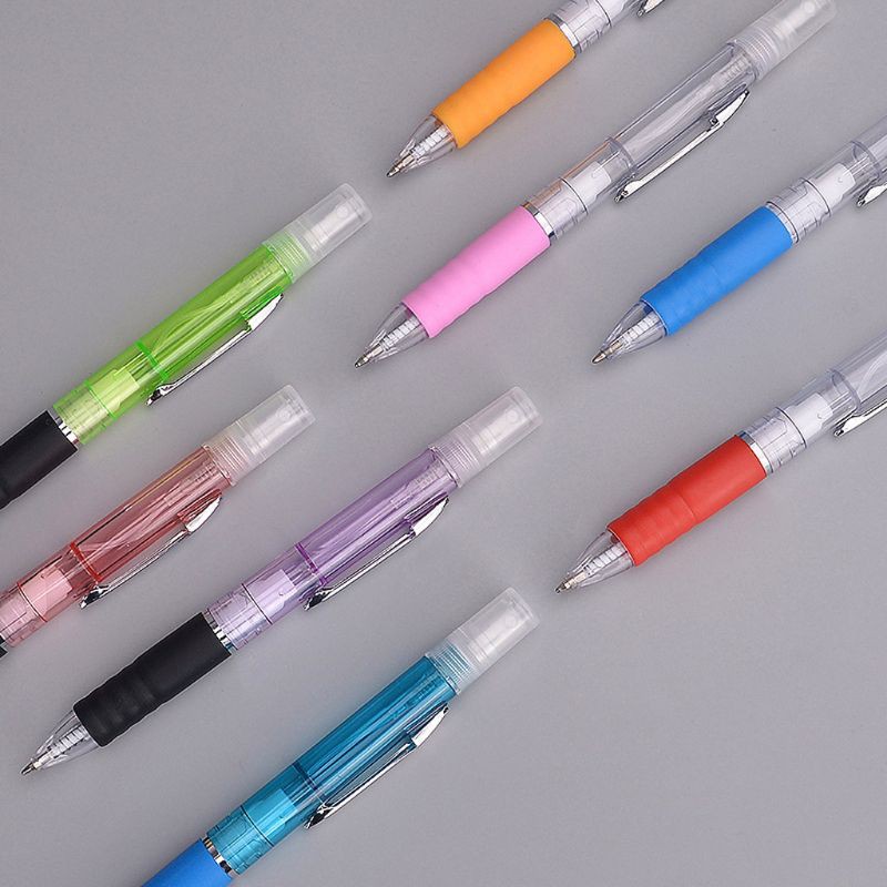 ARIN 10Pcs Spray Pen Portable Refillable Writing Spray Mister Gel Ballpoint Pens Kit