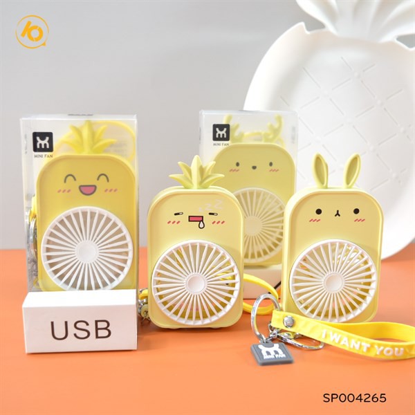 QUẠT SẠC USB CARTOON KÈM MÓC KHÓA (Cái)