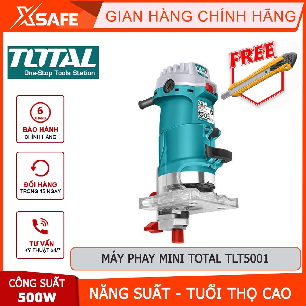 Máy phay mini đa năng TOTAL TLT5001 Máy phay cầm tay 220-240V, công suất 500W, dùng phay, cắt các bề mặt phẳng