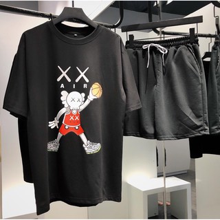 Áo thun tay lỡ Kaws Basketball 🔸 MẪU MỚI 🔸 áo phông phản quang unisex 2 màu trắng đen cựu hot - G-A28