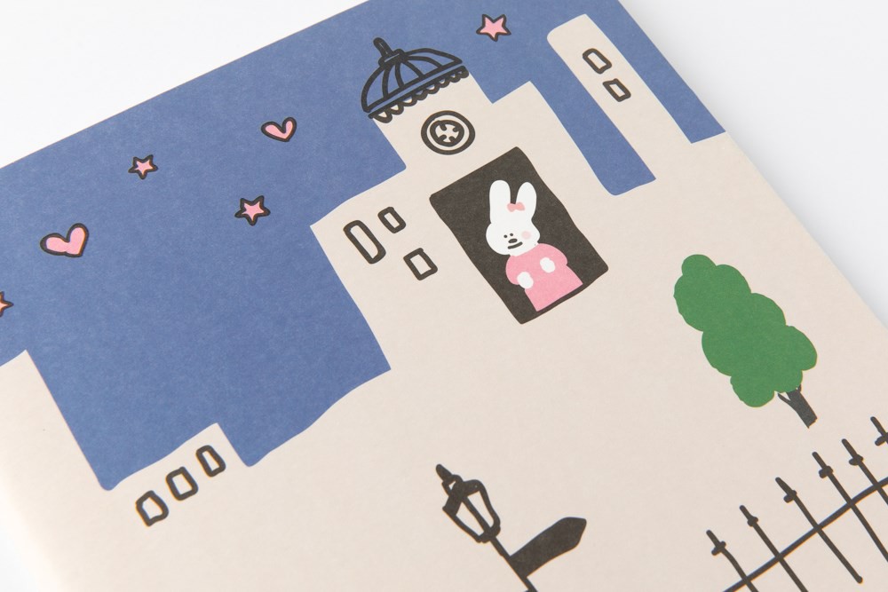 Sổ Ghi Chú ARTBOX Hàn Quốc Khâu Gáy Họa Tiết Chú Thỏ Trong Tòa Nhà (M)