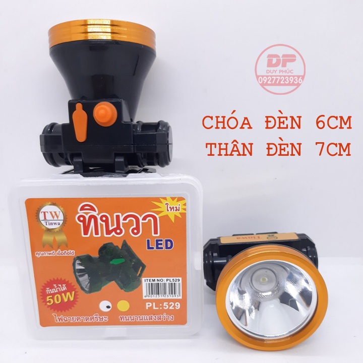 ĐÈN PIN ĐỘI ĐẦU LED SIÊU SÁNG TW 529 - PIN SẠC DUNG LƯỢNG CAO