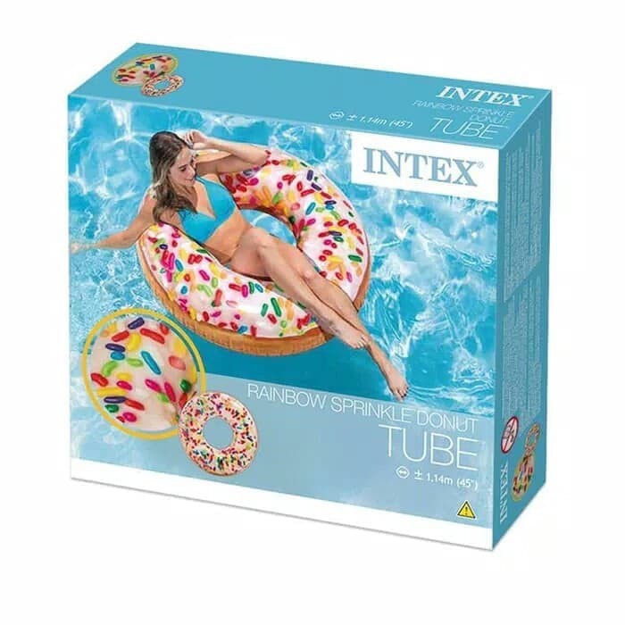 Intex Phao Bơi Hình Bánh Donut Màu Cầu Vồng 56263