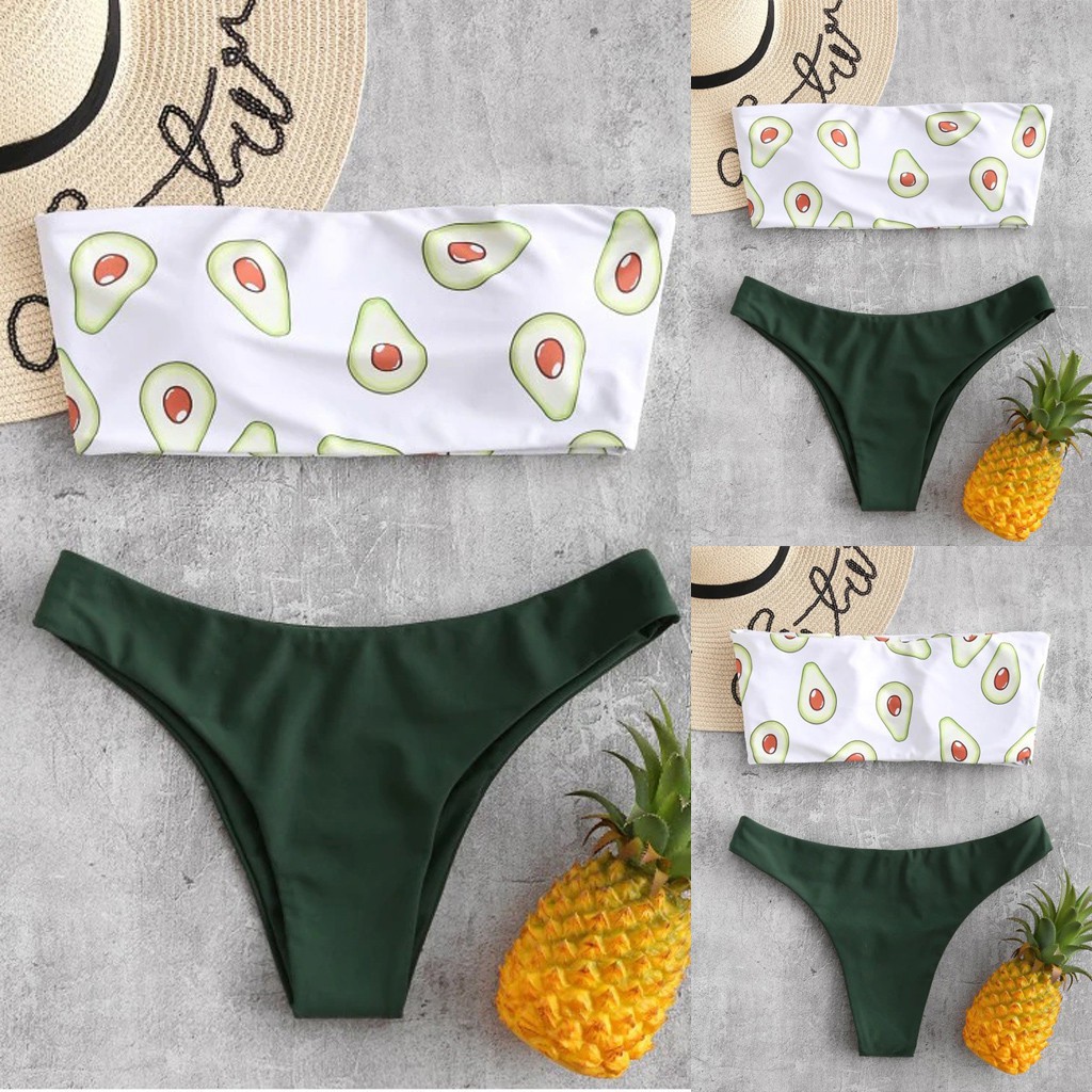 Bộ Bikini 2 mảnh nâng ngực in họa tiết xinh xắn thời trang quyến rũ cho nữ