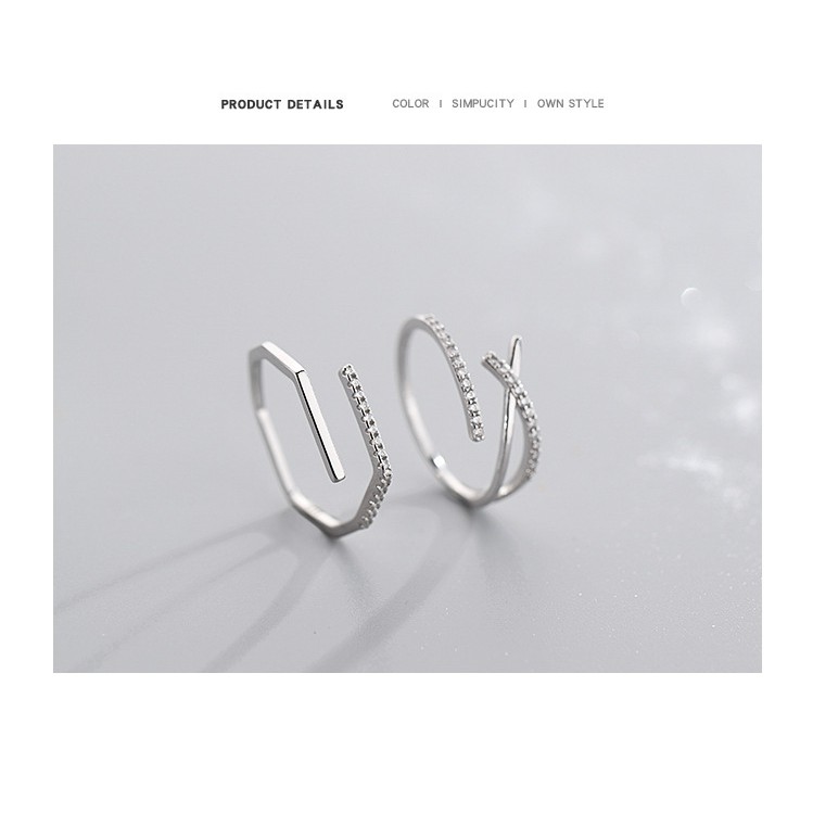 Combo 2 nhẫn nữ bạc 925 chính hãng cao cấp không gỉ bền bỉ trang sức CINLA N004