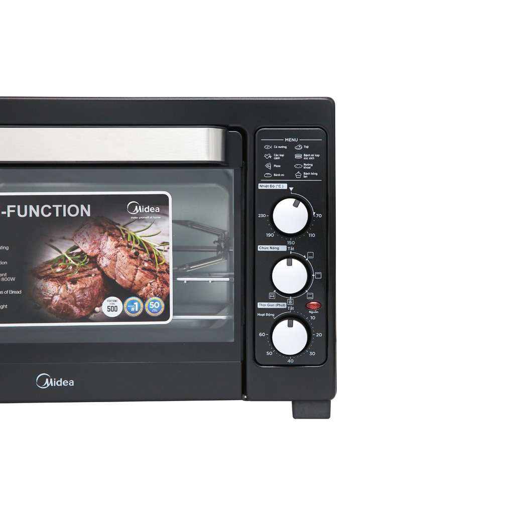 Lò nướng Midea MEO-38AGY8 38 lít nướng thịt cá, nướng bánh, quay gà vịt