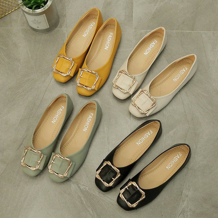 Giày Búp Bê Mũi Vuông Thời Trang Mới Cho Nữ