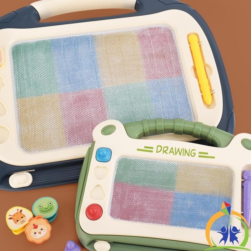 Bảng vẽ tự xóa cho bé loại to, Bảng viết tự xóa từ tính đồ chơi thông minh cho bé trai, bé gái GenKids