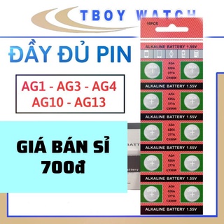 Pin đồng hồ đeo tay phổ thông loại rẻ 1.5V - AG1, Lr621 - AG3, LR41 - AG4,626,377,177 - AG10 Lr1130, 389- AG13, Lr44,357