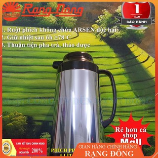 [HÀ NỘI - GIAO HÀNG TRONG NGÀY] Phích nước pha trà Rạng Đông INOX 1 lít cao cấp 2019