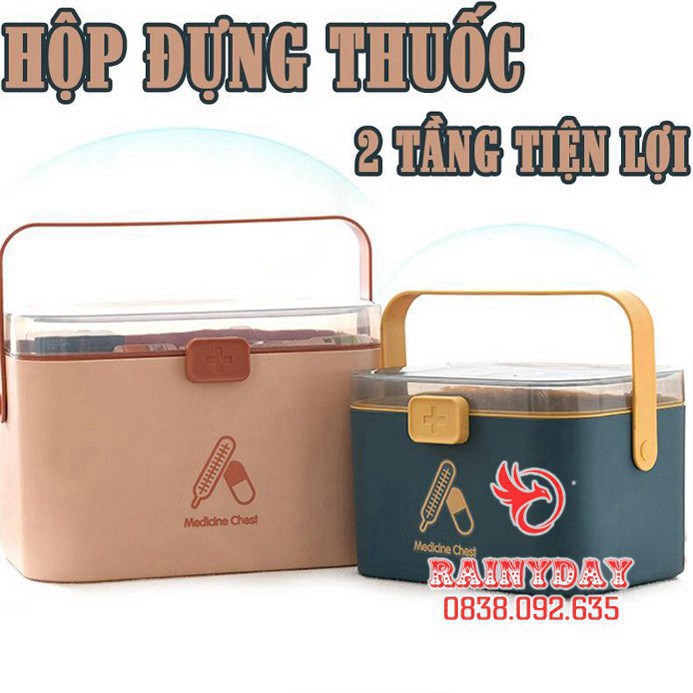 [Sản Phẩm Loại 1] Hộp đựng thuốc y tế cho cá nhân gia đình, có khay uống thuốc tây tiện lợi bằng nhựa cỡ lớn