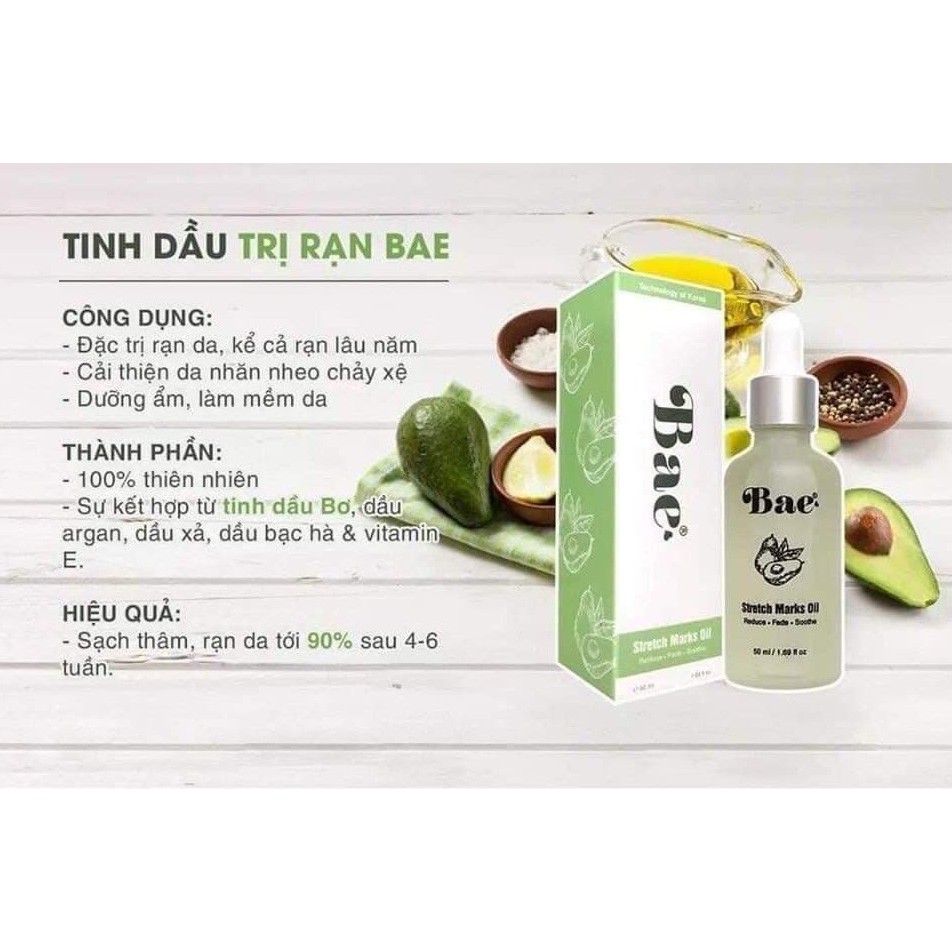 (Tặng Quà) Tinh Dầu Bae Khắc Phục Vết Rạn Da Cho Bà Bầu Và Phụ Nữ Sau Sinh 50ml