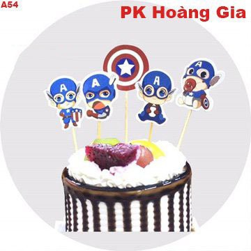 Trang Trí Bánh Sinh Nhật Bánh Kem - SET THẺ CẮM SIÊU NHÂN A, POW