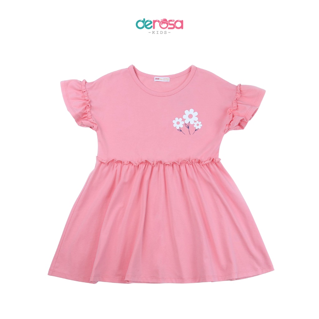 Váy bé gái đầm cộc tay cho bé chất liệu cotton DEROSA KIDS (2 - 8 tuổi) ASKD022V