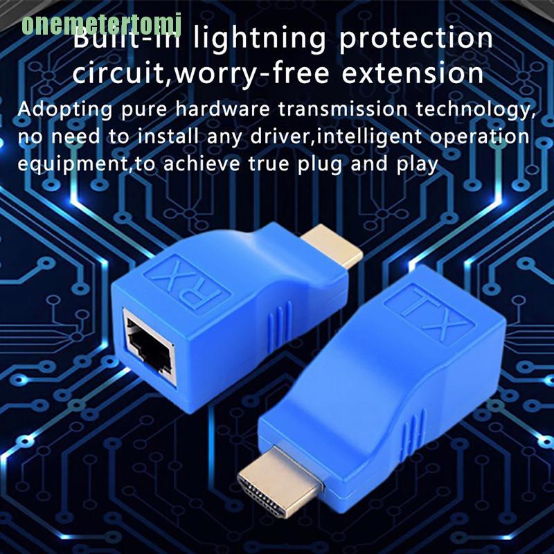 (Hàng Mới Về) Bộ 2 Đầu Chuyển Đổi 1080p Hdmi Sang Rj45 Over Cat 6 Network Lan Ethernet