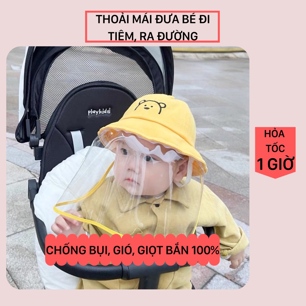 Mũ chống giọt bắn cho bé từ sơ sinh đến 6 tuổi Babyshop, chất vải mềm mịn bé đội thoáng đầu không ra mồ hôi