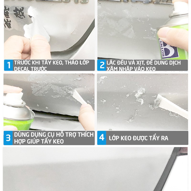 [Hàng thật] Xịt tẩy keo, vết băng dính, nhựa đường Botny Sticker Remover